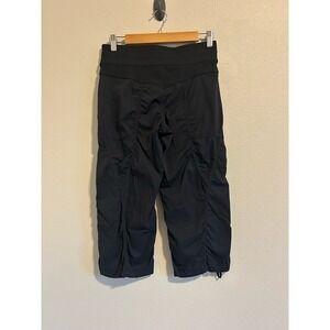 Lululemon Dance Studio Crop II Pants Women Size 4 Black Drawstring Waist